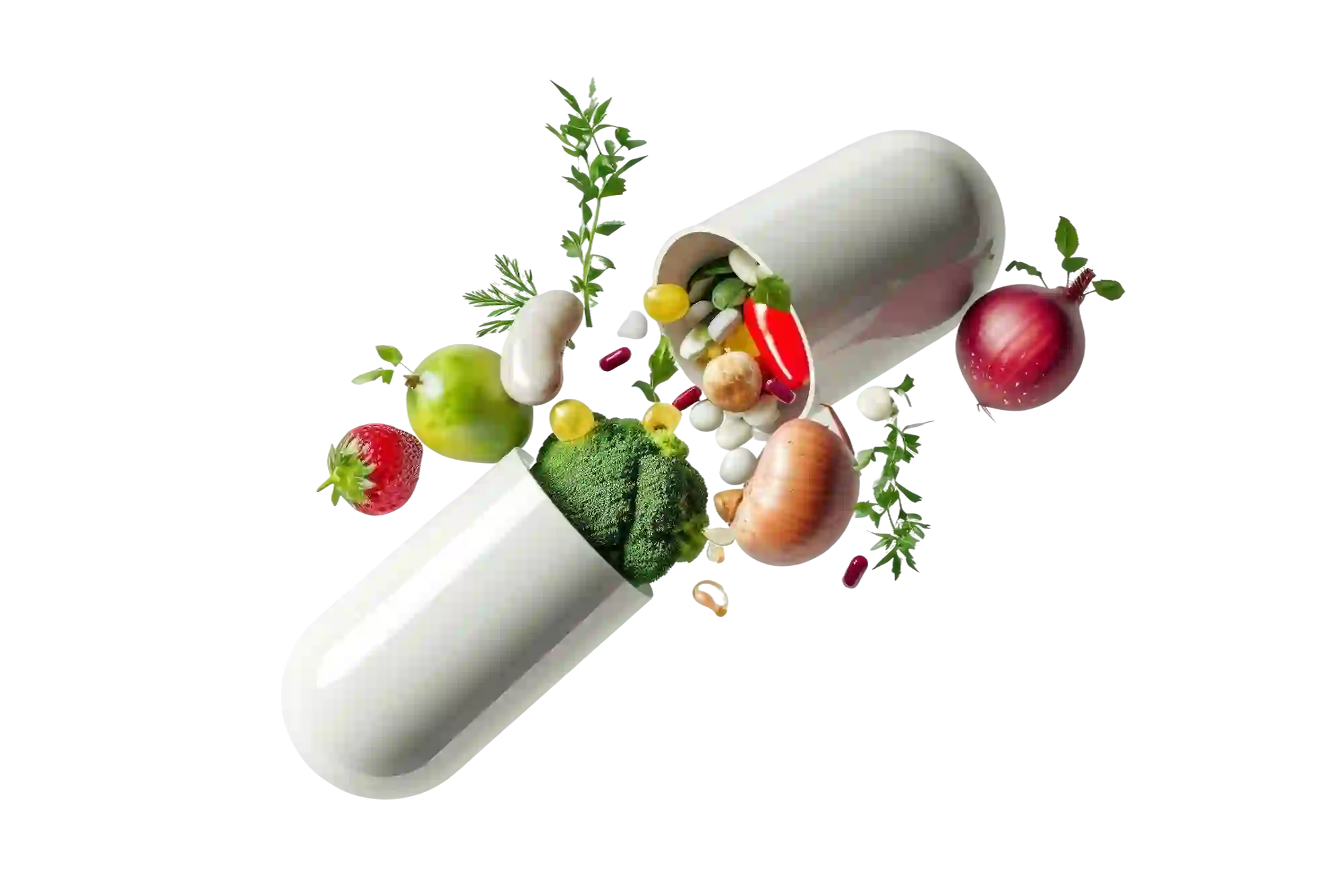 Cápsula con ingredientes naturales para suplementos