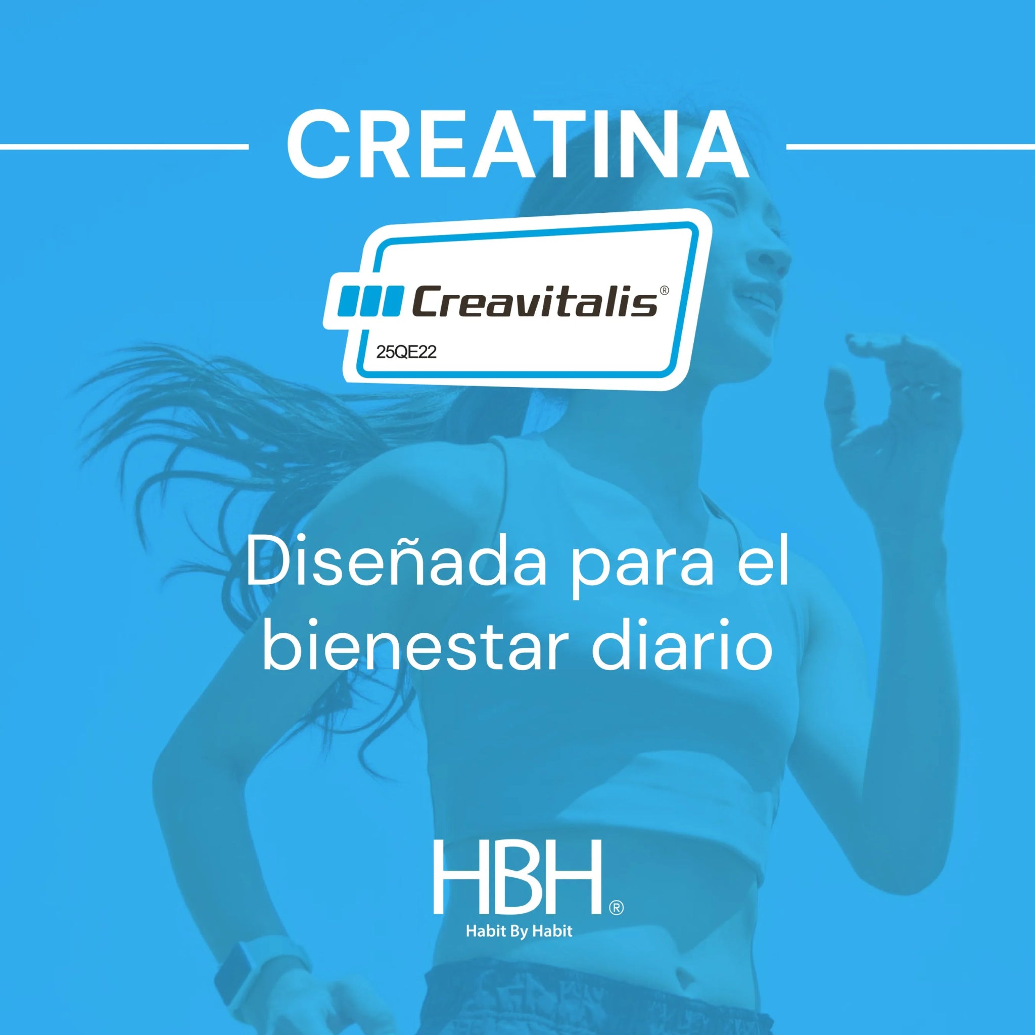HBH Suplementos Creatina Monohidratada Micronizada Creavitalis® con 5 g por porción, Sin Sabor, 225 g, 45 porciones - HBH