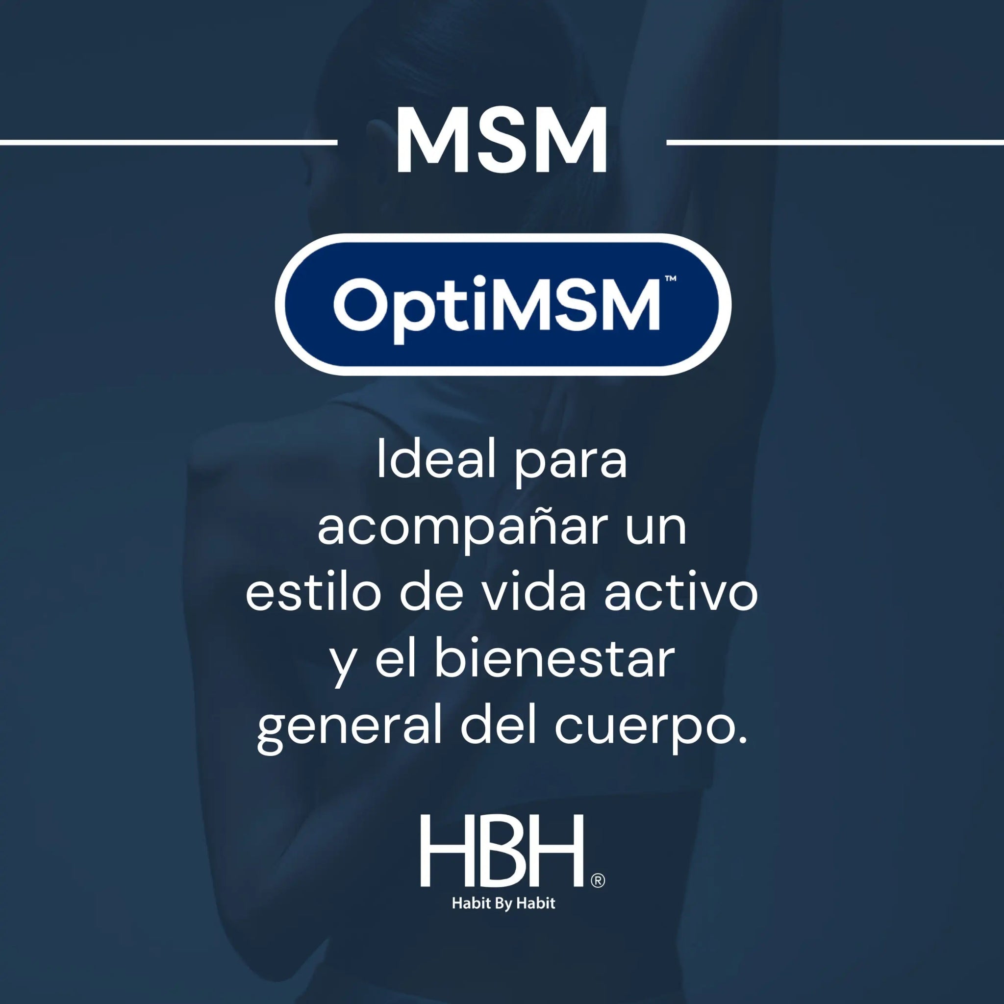 HBH Suplementos OptiMSM® MSM de Alta Pureza, Apoyo a Tejidos Conectivos y Bienestar General, Sin Sabor, 500 g, 166 porciones - HBH