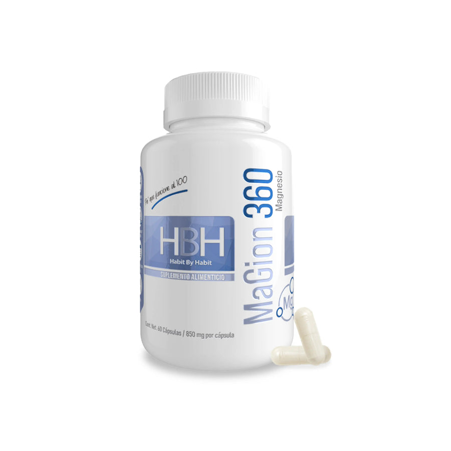 HBH Suplementos | MaGion 360 | Magnesio Complex con 7 Tipos + Vitamina C | 60 cápsulas de 850 mg | 30 porciones | Suplemento Alimenticio